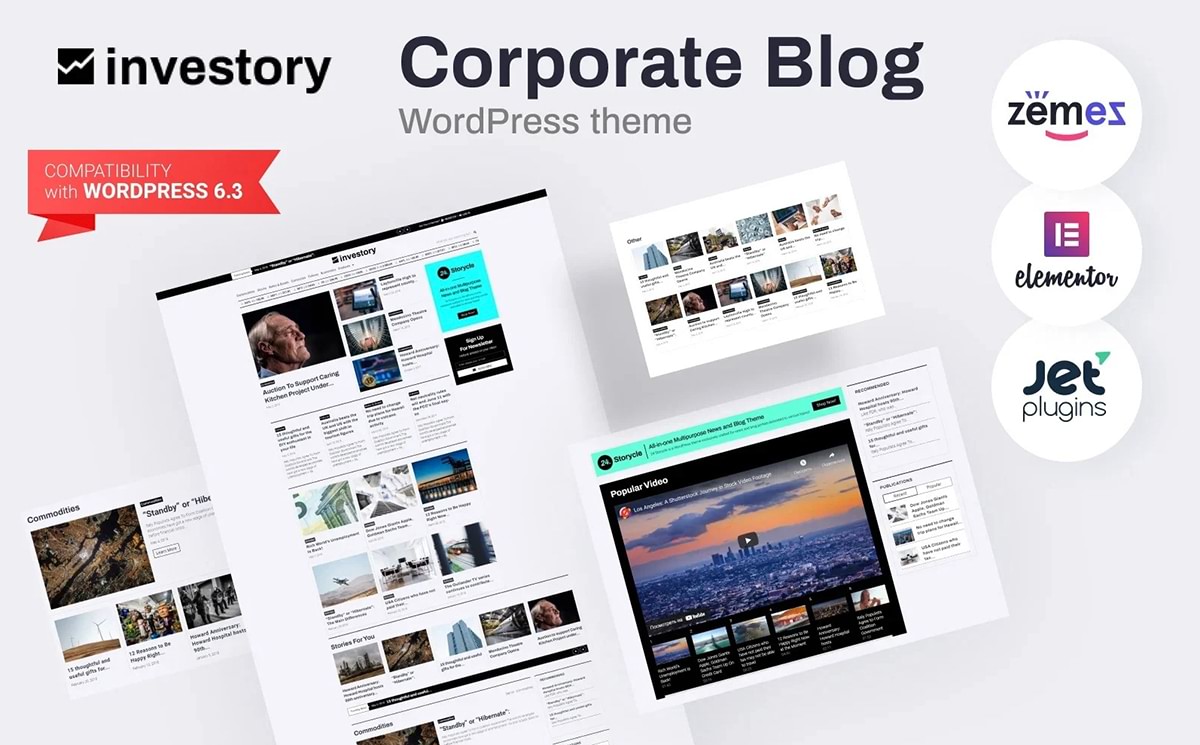 Investory - Corporate Blog WordPress Elementor Theme