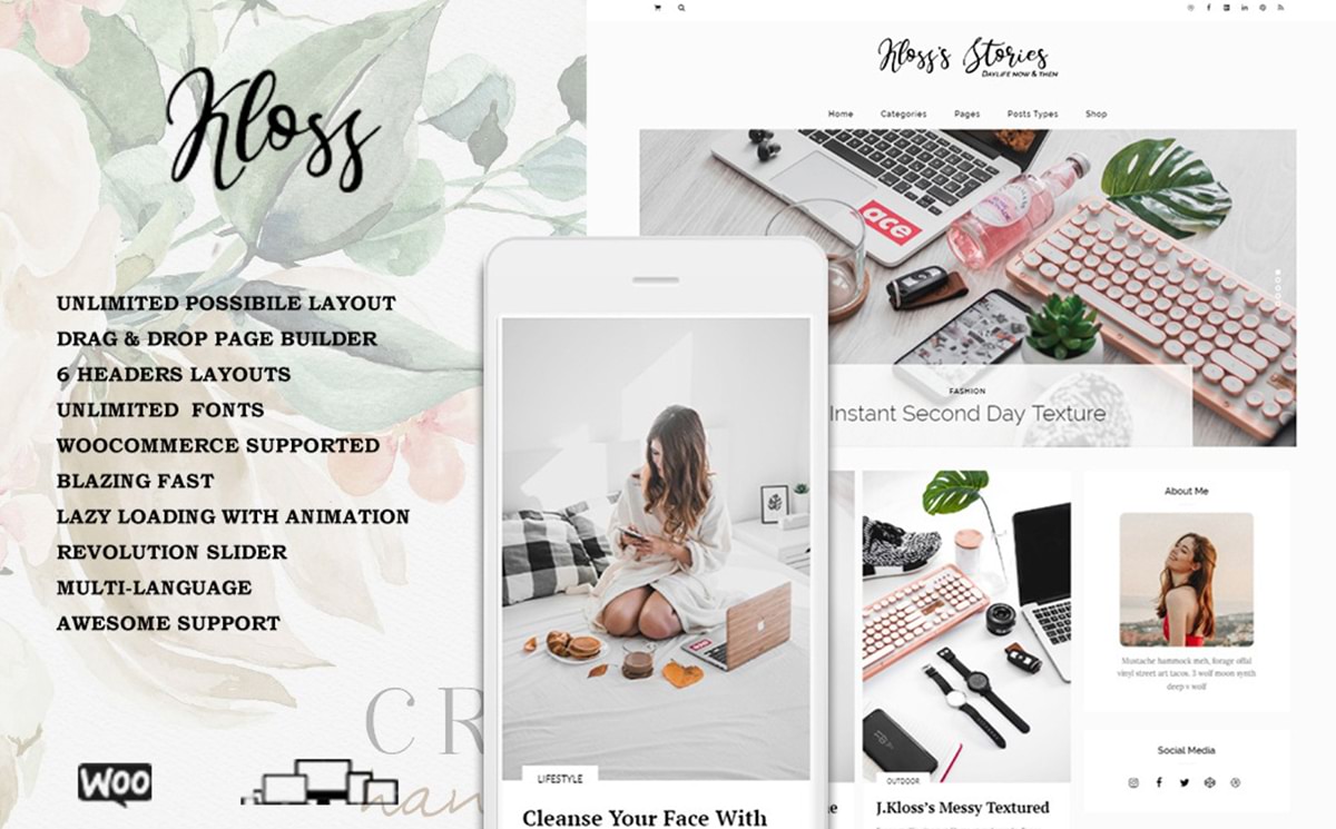 Kloss - Elegant WordPress Blog Theme