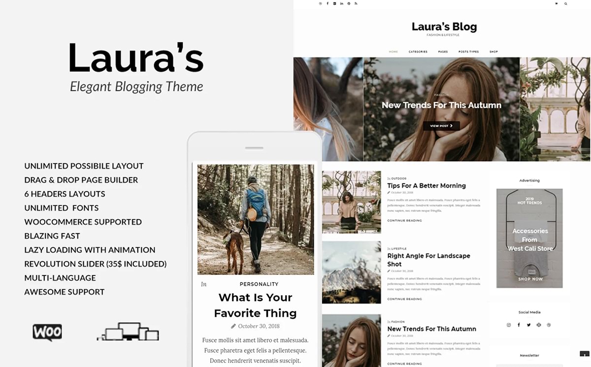 Laura - Elegant WordPress Personal Blog Theme