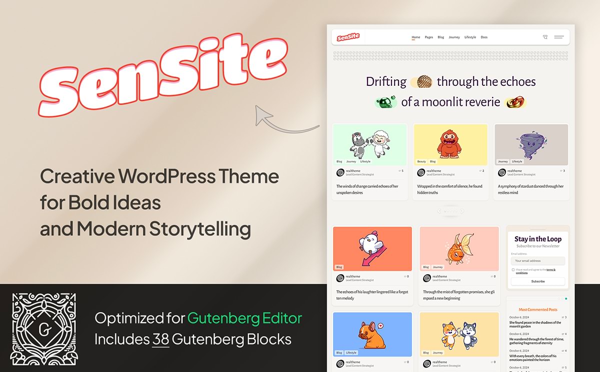 Sensite - Creative WordPress Personal Blog Theme